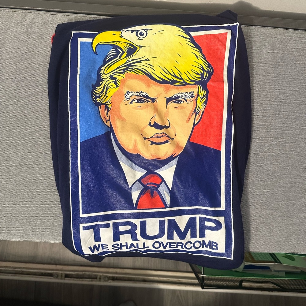 Trump We Shall Overcomb Large Blue Tank Top